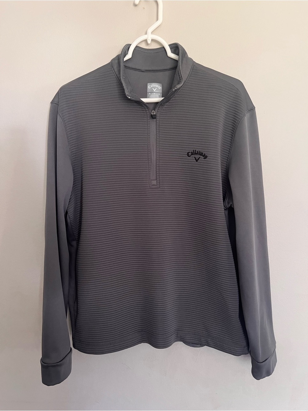 Callaway Men’s Quarter Zip Pullover Sweater Gray Size Medium
